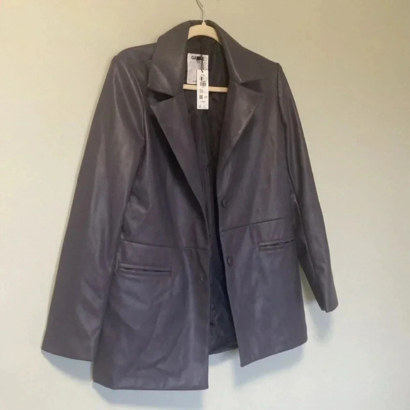 NWT Garage dark purple  faux leather blazer jacket - Picture 2 of 5